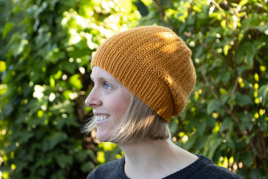 Ockerfarbige Beanie