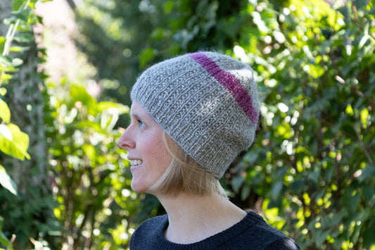 Pink-graue Beanie