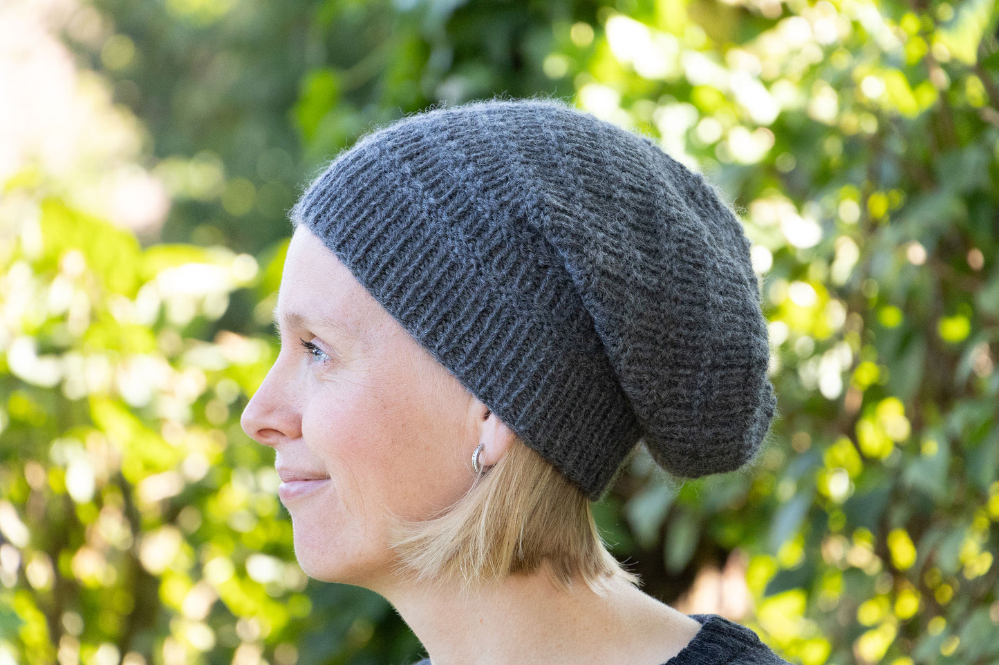 Graue Longbeanie