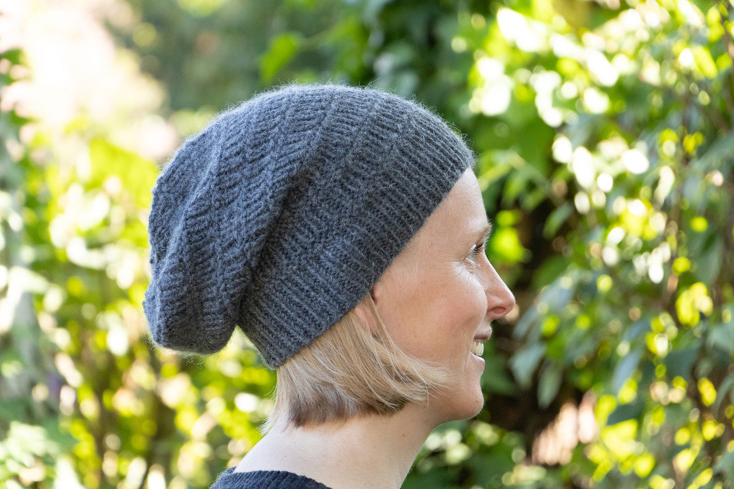 Graue Longbeanie